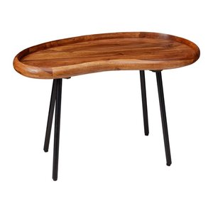 WOHNLING Couchtisch Nierenform Massivholz sheesham 71,0 x 40,0 x 42,0 cm, 1 St.