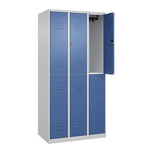 CP Spind Classic Plus lichtgrau, fernblau 080300-30 S10029, 6 Schließfächer 90,0 x 50,0 x 185,0 cm