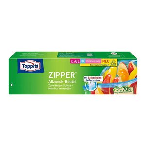 Toppits Gefrierbeutel ZIPPER 6,0 l, 12 St.