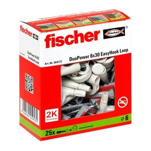 fischer EasyHook Loop - DuoPower 6x30 2K 564172 Dübel mit Schrauben, 25 St.