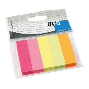 inFO Brillantmix Haftmarker farbsortiert 5x 100 Streifen