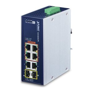 PLANET Industrial 4-Port GE 802.3at + 2 GE + 2 100/1000X SFP