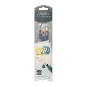 Brevillier's CRETACOLOR Artist Studio Aqua2Go Pinsel-Set, 3-teilig