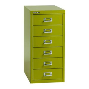 BISLEY MultiDrawer™ L296 Schubladenschrank grün 6 Schubladen 27,8 x 38,0 x 59,0 cm, 1 St.