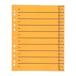 Wekre Trennblätter DIN A4 0-9 orange, 230 g/m², 100 Blatt