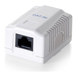 Equip Aufputzdose Cat6 1-Port RJ45 UTP Prem. RAL 9010 ws Polybeutel