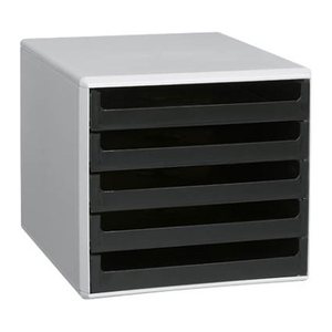 M&M Schubladenbox  schwarz 30050901, DIN A4 mit 5 Schubladen, 1 St.