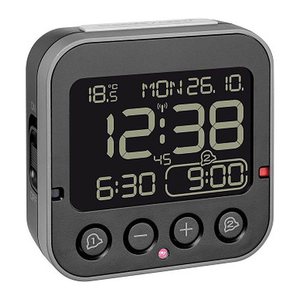 TFA® digitaler Funkwecker BINGO 2.0 schwarz Kunststoff
