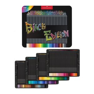 FABER-CASTELL Black Edition Buntstifte farbsortiert, 100 St.