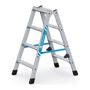 ZARGES Stehleiter beidseitig Nova B silber 2x 4 Stufen, H: 91,0 cm
