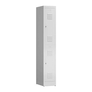 ClassiX Spind lichtgrau X-520210, 2 Schließfächer 31,0 x 50,0 x 180,0 cm
