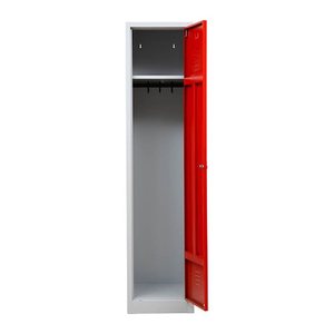 Gürkan Spind lichtgrau, feuerrot 104918, 1 Schließfach 40,0 x 50,0 x 180,0 cm
