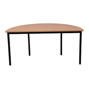 Gürkan Mehrzwecktisch buche halbrund, Vierkantrohr schwarz, 160,0 x 80,0 x 75,0 cm