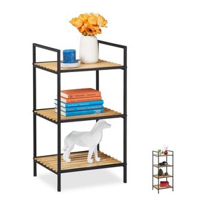 relaxdays Beistellregal braun, schwarz 39,0 x 32,5 x 71,0 cm, 1 St.