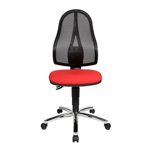 Topstar Bürostuhl Point 60 Netz, 8169NETG210 Stoff rot, Gestell chrom