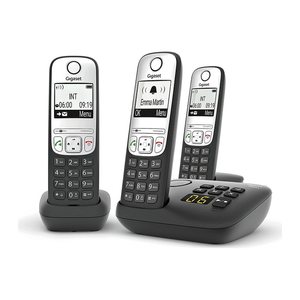 Gigaset A690A Trio Schnurloses Telefon-Set mit Anrufbeantworter schwarz