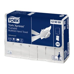 TORK Papierhandtücher 129089 Xpress® H2 Advanced schnellauflösend Interfold-Falzung 2-lagig weiß, 4.200 Tücher