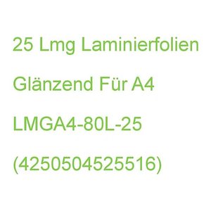 LMG Laminierfolien glänzend für A4 80 micron Universal-Lochung, 25 St.