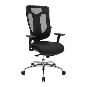 Topstar Bürostuhl Net Pro 100, NN19T T200 Stoff schwarz, Gestell alu