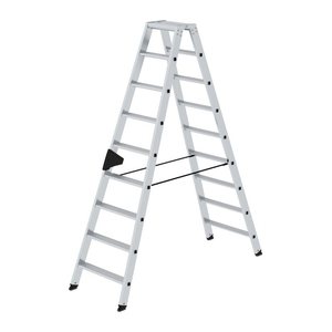 MUNK Stehleiter beidseitig 40218 silber 2x 9 Stufen, H: 298,0 cm
