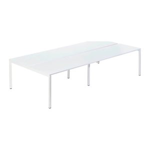 PAPERFLOW easyDesk Doppelschreibtisch weiß rechteckig, 4-Fuß-Gestell weiß 320,0 x 166,0 cm
