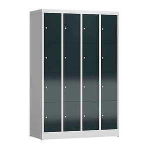 ClassiX Schließfachschrank anthrazit, lichtgrau X-520448, 16 Schließfächer 118,5 x 50,0 x 180,0 cm