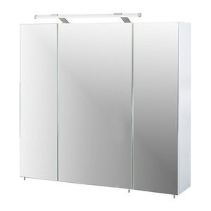 MÖBELPARTNER Spiegelschrank Dorina 125353 weiß glanz 80,0 x 16,0 x 75,7 cm