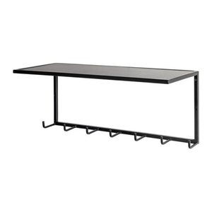 HAKU Möbel Wandgarderobe 25511 schwarz Metall 7 Haken 60,0 x 25,0 cm, 1 St.