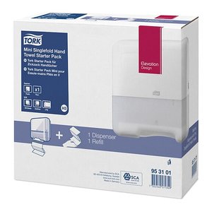 TORK Papierhandtuchspender-Set Elevation H3 Classic Mini 953101 weiß Kunststoff, 1 Set