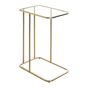 HAKU Möbel Beistelltisch rechteckig Sicherheitsglas gold 45,0 x 30,0 x 65,0 cm, 1 St.