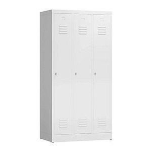 ClassiX Spind signalweiß X-510137, 3 Schließfächer 87,0 x 50,0 x 180,0 cm