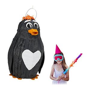 relaxdays Piñata schwarz Pinguin, 1 St.