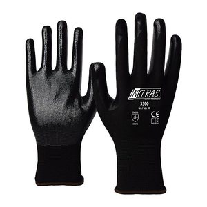NITRAS SAFETY unisex Arbeitshandschuhe 3500 schwarz Größe 7, 12 Paar