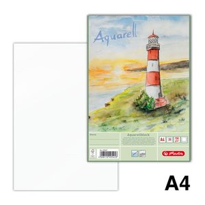 herlitz Aquarellblock DIN A4 150 g/qm, 20 Blatt, 1 Block