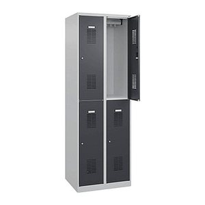CP Spinde Basic Plus anthrazitgrau, lichtgrau 088355-20 S10004, 4 Schließfächer 60,0 x 50,0 x 185,0 cm