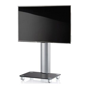 VCM my media TV-Ständer mit Rollen Tosal silber, schwarzglas