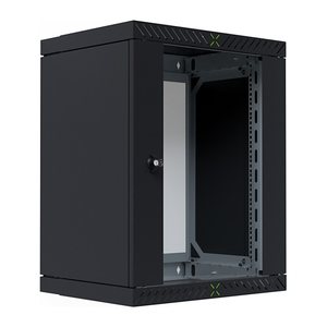 EFB 19" Wandgehäuse X-Rack mit Glastür 400-600mm 15HE schwar