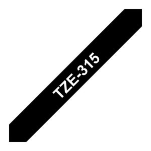 brother Schriftband TZe-315 TZE315, 6 mm, weiß auf schwarz, 1 St.