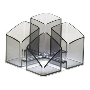 HAN Stiftehalter SCALA grau-transparent Polystyrol 4 Fächer 12,5 x 12,5 x 10,0 cm