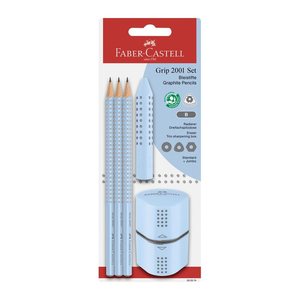 FABER-CASTELL GRIP 2001 Bleistift-Set B sky blue, 1 Set