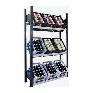 SCHULTE Getränkekistenregal 37006-S schwarz, silber 100,0 x 30,0 x 180,0 cm