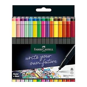 FABER-CASTELL Grip Fineliner farbsortiert 0,4 mm, 30 St.