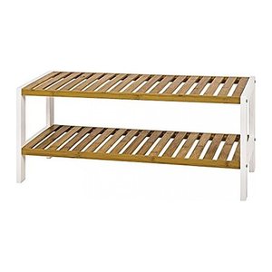 HAKU Möbel Schuhregal bambus, weiß 70,0 x 26,0 x 34,0 cm, 1 St.