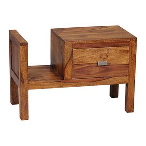 WOHNLING Nachttisch rechteckig Massivholz sheesham 60,0 x 30,0 x 40,0 cm, 1 St.