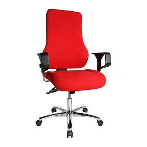 Topstar Bürostuhl Top Point Deluxe, TO29X G21 Stoff rot, Gestell chrom