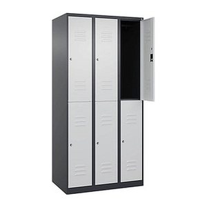 CP Spind Classic Plus anthrazitgrau, lichtgrau 080300-30 S10054, 6 Schließfächer 90,0 x 50,0 x 185,0 cm