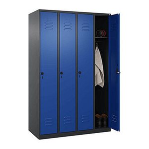 CP Spind Classic Plus enzianblau, schwarzgrau 080000-40 S10057, 4 Schließfächer 120,0 x 50,0 x 185,0 cm