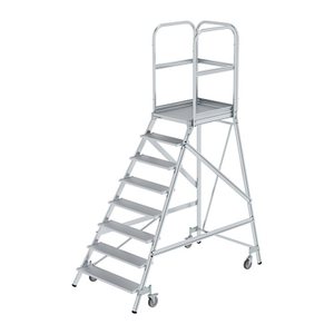 MUNK Podestleiter 50108 fahrbar silber 8 Stufen, H: 292,0 cm