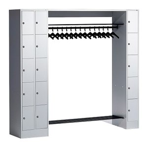 CP Garderobe mit Schließfächern Serie 8070 lichtgrau 80730-00 S10003, 15 Schließfächer 210,0 x 48,0 x 195,0 cm