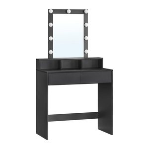 VASAGLE Schminktisch rechteckig Melamin, Spanplatte schwarz 80,0 x 40,0 x 145,0 cm, 1 St.